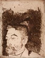 Paul Gauguin, Portrait de Stéphane Mallarmé, janvier 1891, eau-forte et pointe sèche (épreuve du premier tirage posthume)