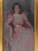 James McNeill Whistler, Rose et gris, portrait de Geneviève  Mallarmé, 1897, huile sur bois